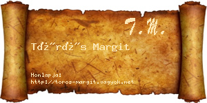 Törös Margit névjegykártya